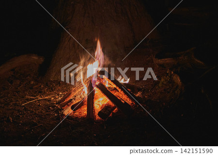 Bonfire at the campsite Bonfire at the campsite 142151590