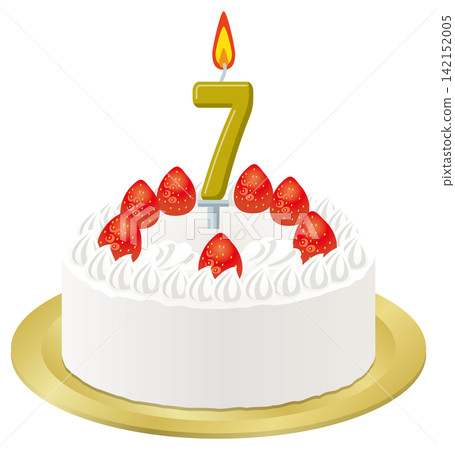 為7歲孩子準備的白色鮮奶油生日蛋糕 為7歲孩子準備的白色鮮奶油生日蛋糕 142152005