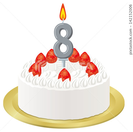 為8歲孩子準備的白色鮮奶油生日蛋糕 為8歲孩子準備的白色鮮奶油生日蛋糕 142152006