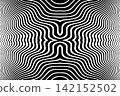 Symmetrical Wavy Lines Halftone Pattern. Abstract Textured Background. 142152502
