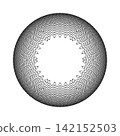 Radial Wavy Lines Spherical Pattern. 3D Illusion. 142152503