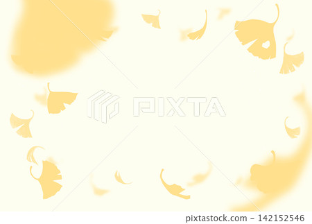 Falling Ginkgo Leaves - Horizontal, Postcard Size, Silhouette Falling Ginkgo Leaves - Horizontal, Postcard Size, Silhouette 142152546