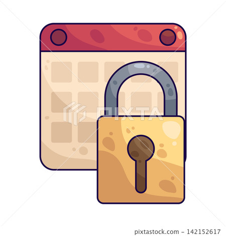 Illustration of Locked Calendar Illustration of Locked Calendar 142152617