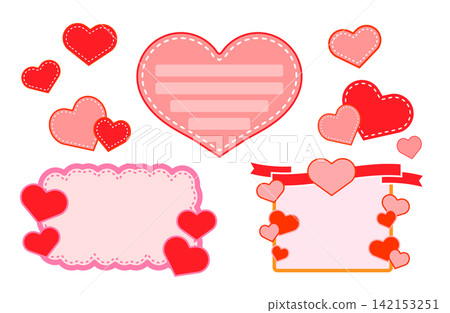 Set of pink heart-shaped memo pad materials Set of pink heart-shaped memo pad materials 142153251