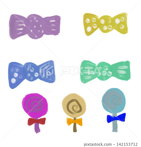 Colorful ribbon illustration set 142153712