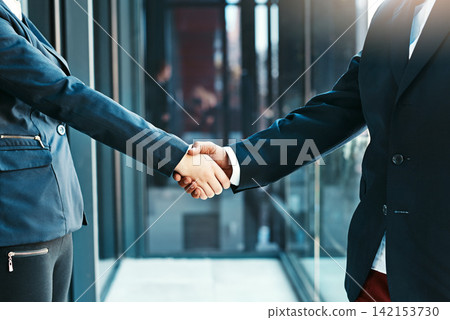 Handshake, meeting and partnership with business people in office for agreement, collaboration or deal. Corporate, thank you or welcome with employee team shaking hands in workplace for contract Handshake, meeting and partnership with business people in office for agreement, collaboration or deal. Corporate, thank you or welcome with employee team shaking hands in workplace for contract 142153730