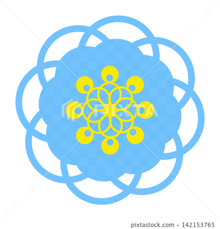 Light blue checkered floral pattern 142153765