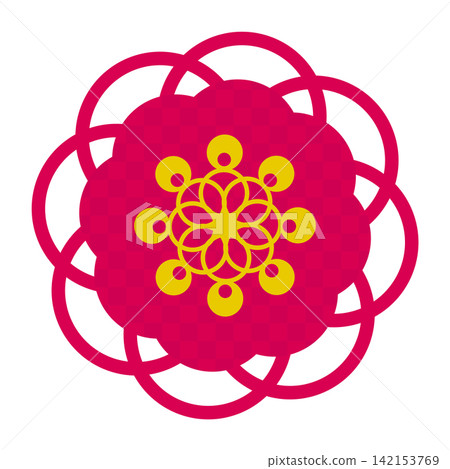 鮮豔的粉紅色格子花卉圖案 鮮豔的粉紅色格子花卉圖案 142153769