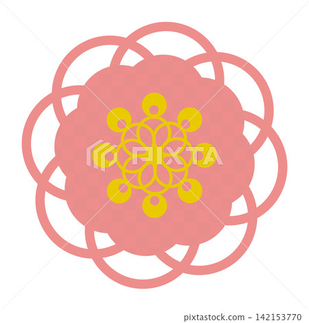 粉紅色格子花卉圖案 粉紅色格子花卉圖案 142153770