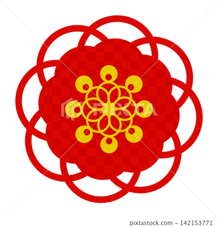 紅色方格花卉圖案 紅色方格花卉圖案 142153771