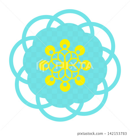 Light blue checkered floral pattern 142153783