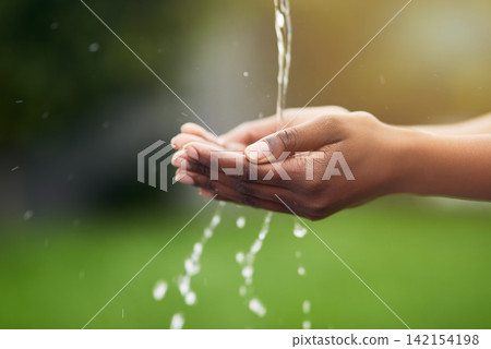 Hands, water and sustainability with hygiene for environment, health and eco friendly for cleaning. Ecology, future and person with nature nature for sanitation, wellness and care with conservation Hands, water and sustainability with hygiene for environment, health and eco friendly for cleaning. Ecology, future and person with nature nature for sanitation, wellness and care with conservation 142154198