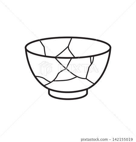 Line art icon of a cracked ceramic bowl repaired with gold lacquer kintsugi art.
Line art icon of a cracked ceramic bowl repaired with gold lacquer kintsugi art.
142155019