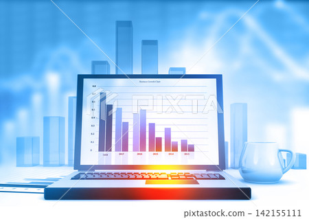 Business graphs and financial reports Business graphs and financial reports 142155111