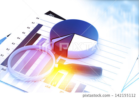 Business graphs and financial reports 142155112