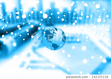 Globe on business growth graph. Global business conept Globe on business growth graph. Global business conept 142155116