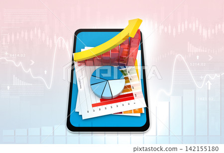 Business graphs and financial reports 142155180