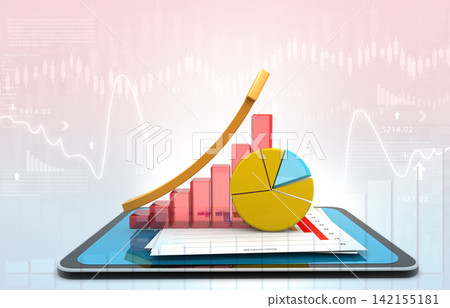 Business graphs and financial reports 142155181