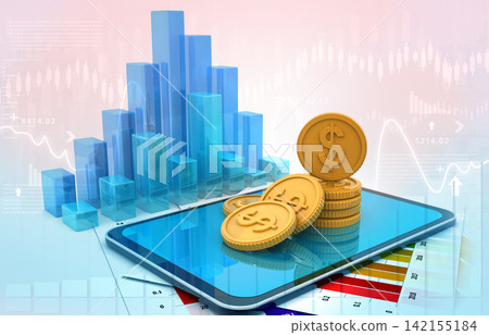 Business graphs and financial reports Business graphs and financial reports 142155184
