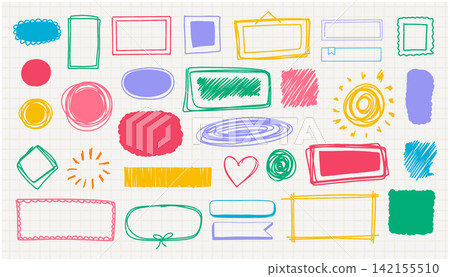 Hand drawn kid illustration of different forms. Hand drawn kid illustration of different forms. 142155510