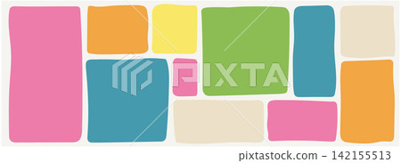Vector hand drawn organic rectangle and square border set Vector hand drawn organic rectangle and square border set 142155513