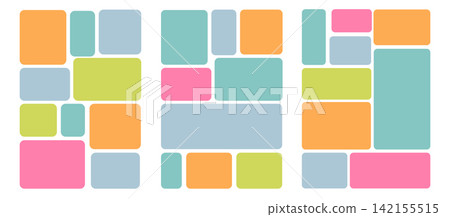 Set of comic strip gird vector template. Set of comic strip gird vector template. 142155515