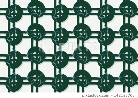 Hand drawn rotating arches and circles seamless repeat pattern in deep green Hand drawn rotating arches and circles seamless repeat pattern in deep green 142155703