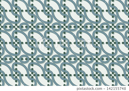 Seamless green pattern of alternating arches and circles Seamless green pattern of alternating arches and circles 142155748