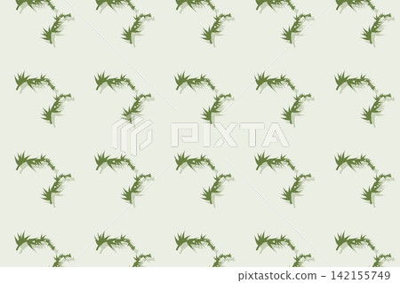 Seamless green pattern of triangular clover leaves and roses Seamless green pattern of triangular clover leaves and roses 142155749
