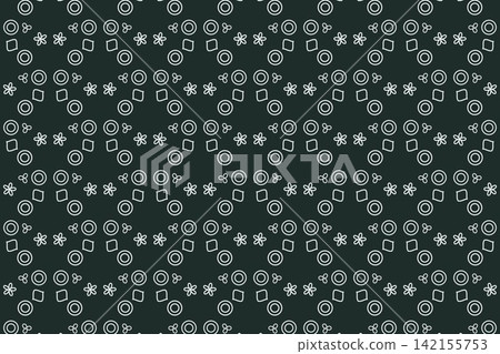 Teal botanical seamless pattern, ditsy daisies Teal botanical seamless pattern, ditsy daisies 142155753