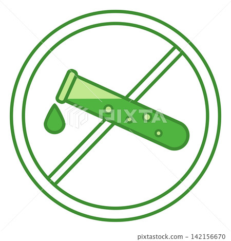 Green No Preservatives. Vector Icon. Cat's Food Properties. Food Packaging Sticker Green No Preservatives. Vector Icon. Cat's Food Properties. Food Packaging Sticker 142156670