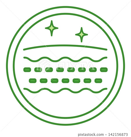 Green Label Healthy Skin. Vector Icon. Cat's Food Properties. Food Packaging Sticker Green Label Healthy Skin. Vector Icon. Cat's Food Properties. Food Packaging Sticker 142156873