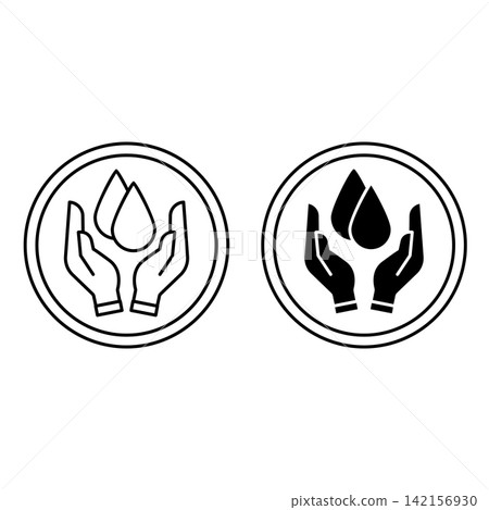 Moisturizing Labels. Black And White Vector Icons. Moisturizer Drops And Human Hands. Sticker For Cosmetics Packaging. Skin Care Concept Moisturizing Labels. Black And White Vector Icons. Moisturizer Drops And Human Hands. Sticker For Cosmetics Packaging. Skin Care Concept 142156930