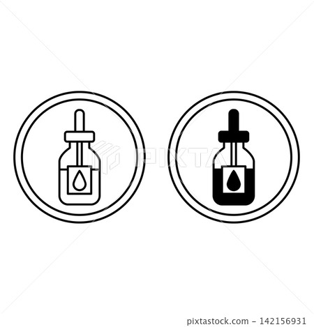 Serum Labels. Black and White Vector Icons. Glass Dropper Bottle With Skin Care. Sticker For Cosmetic Packaging. Skin Care Concept Serum Labels. Black and White Vector Icons. Glass Dropper Bottle With Skin Care. Sticker For Cosmetic Packaging. Skin Care Concept 142156931