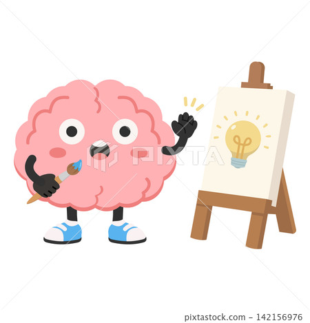 Brain character painting idea on canvas Brain character painting idea on canvas 142156976