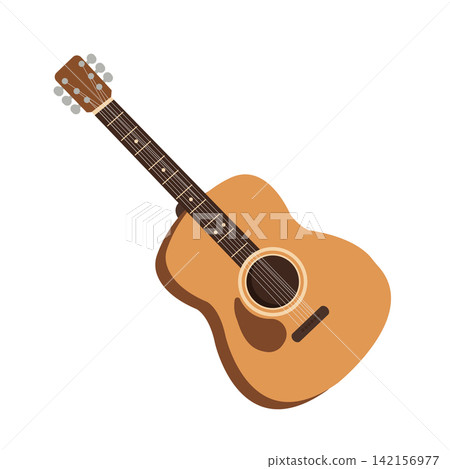 Classic wooden acoustic guitar musical instrument 142156977