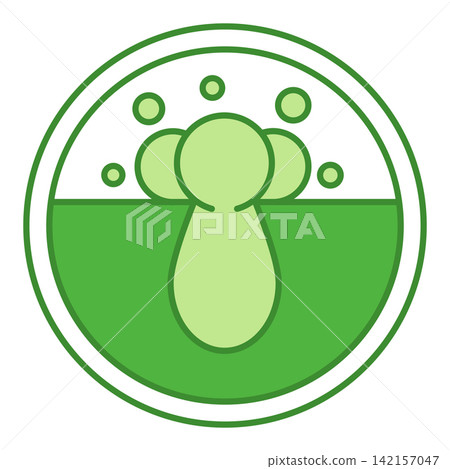 Green Label Washing Gel. Vector Icon. Sticker For Cosmetics Packaging. Skin Care Concept Green Label Washing Gel. Vector Icon. Sticker For Cosmetics Packaging. Skin Care Concept 142157047