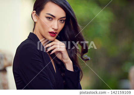 Business, portrait and woman in city for travel, opportunity and work appointment with attitude, confidence or empowerment. Beauty, face and cosmetic consultant in London for immigration or startup Business, portrait and woman in city for travel, opportunity and work appointment with attitude, confidence or empowerment. Beauty, face and cosmetic consultant in London for immigration or startup 142159109