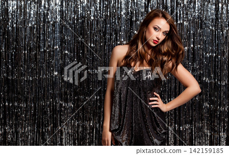 Portrait, woman and celebrity in fashion, event and dress for glamour, confident and elegant. Background, person and movie star in party, night and clothes for celebration and backstage in USA Portrait, woman and celebrity in fashion, event and dress for glamour, confident and elegant. Background, person and movie star in party, night and clothes for celebration and backstage in USA 142159185