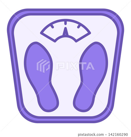 Colored Body Scale Icon. Vector Drawing. Bathroom Scale. Weight Loss. Gym and Sports Concept Colored Body Scale Icon. Vector Drawing. Bathroom Scale. Weight Loss. Gym and Sports Concept 142160290