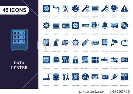 Data Center and Information Technology Icon Set for Network Infrastructure and Server Systems Data Center and Information Technology Icon Set for Network Infrastructure and Server Systems 142160756