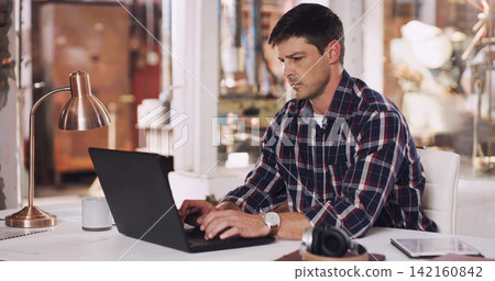 Metal worker, engineer and man on laptop in workshop for research, website information and search internet. Small business, coworkers or entrepreneur typing email on pc or technology for labour trade Metal worker, engineer and man on laptop in workshop for research, website information and search internet. Small business, coworkers or entrepreneur typing email on pc or technology for labour trade 142160842