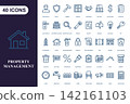 Property management icon set for real estate business and building maintenance services 142161103