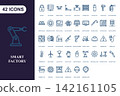 Smart factory and industrial automation line icon set for manufacturing technology concepts 142161105