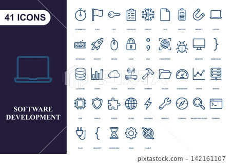 Software development icon set for programming and web design projects Software development icon set for programming and web design projects 142161107