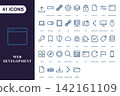 Web development line icon set for software programming and digital interface design 142161109
