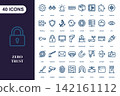 Cyber security and data protection icon set for digital safety and network infrastructure 142161112