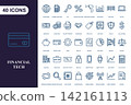 Financial Technology Icon Set for Banking Business and Digital Finance Operations 142161113