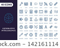 Science and technology line icon set for research development and innovation projects 142161114