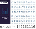 Business Analytics Data Icon Set for Financial Reporting and Digital Marketing Strategy 142161116